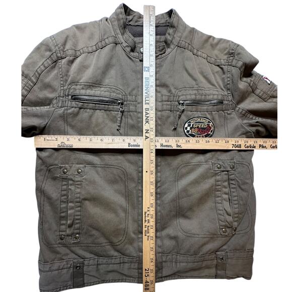 Vintage Motor Race Speed Bomber Jacket Authentic By Dunk Size Large - Picture 6 of 6